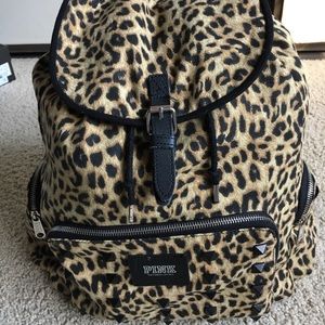 Pink- leopard backpack